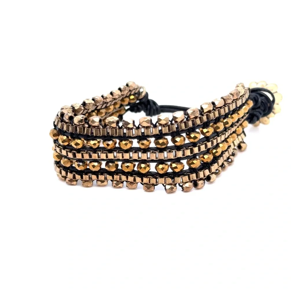 Gold-Tone‎ Beaded Bracelet - Women's Fashion Jewelry (d)